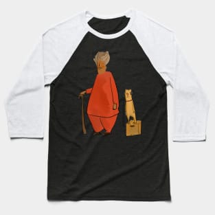 Man in red with headphone dog Baseball T-Shirt